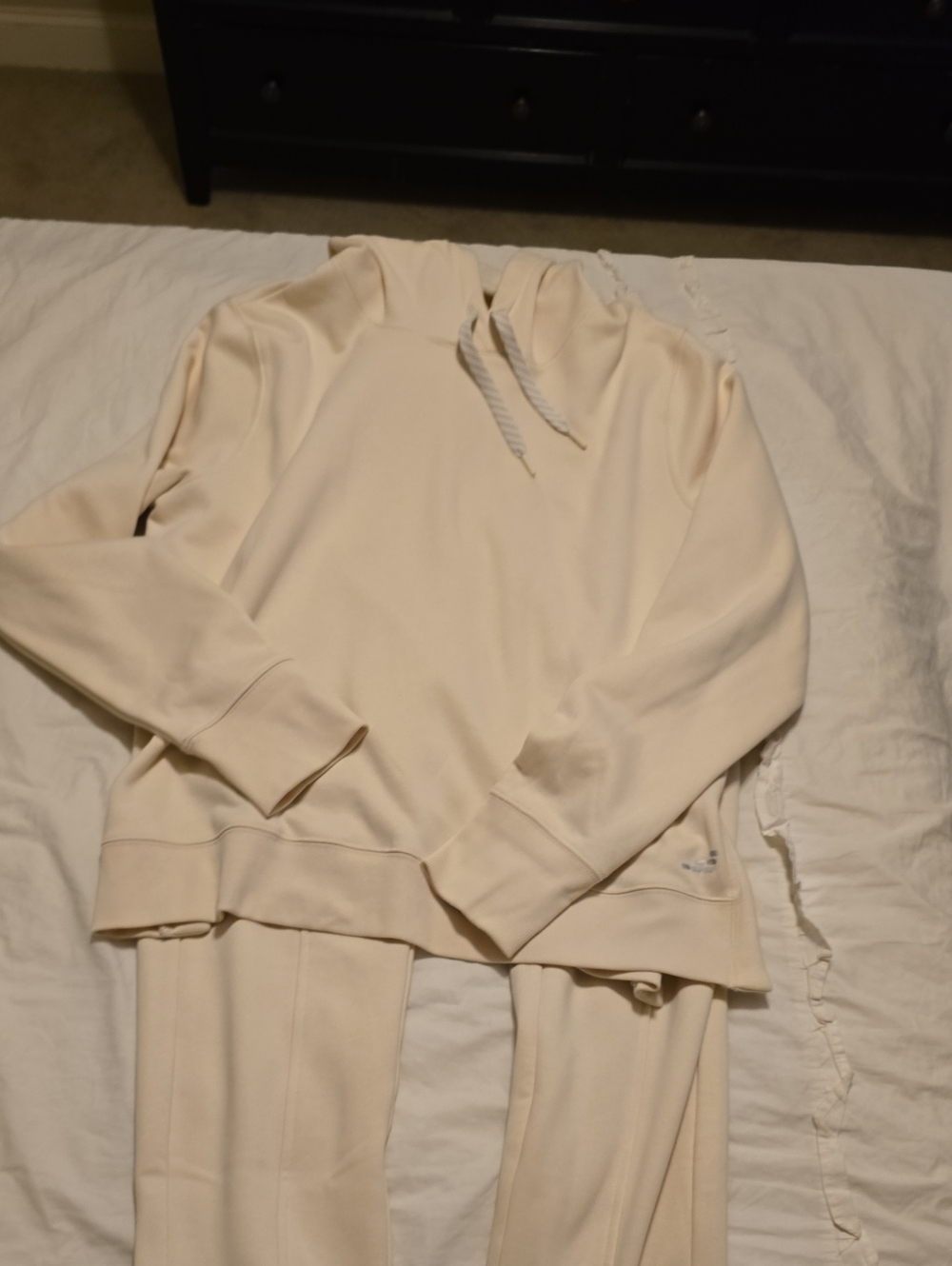 Cream Womens Hoodie and Jogger Pant Set. Never Been Worn.